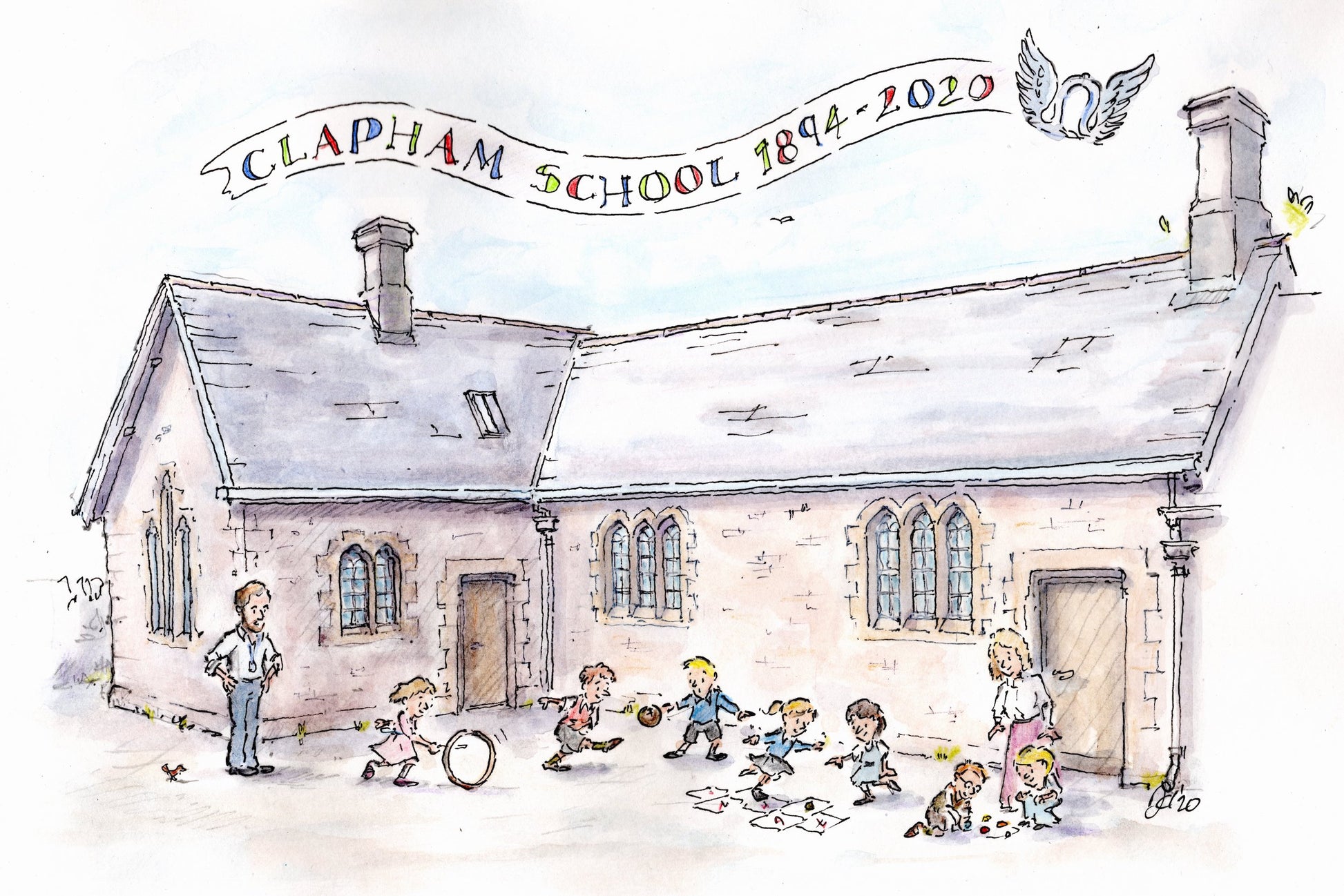 Clapham School Anniversary Illustration
