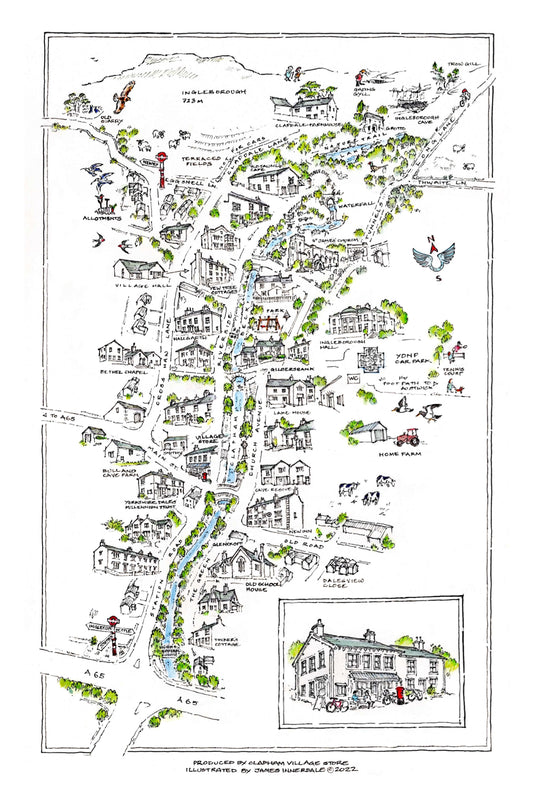 Clapham Village Tea Towel