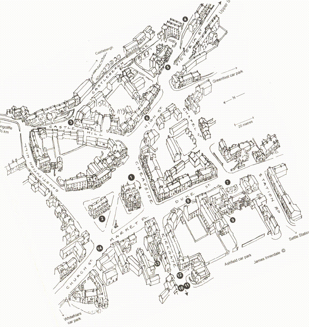 Map for Settle Heritage Trail
