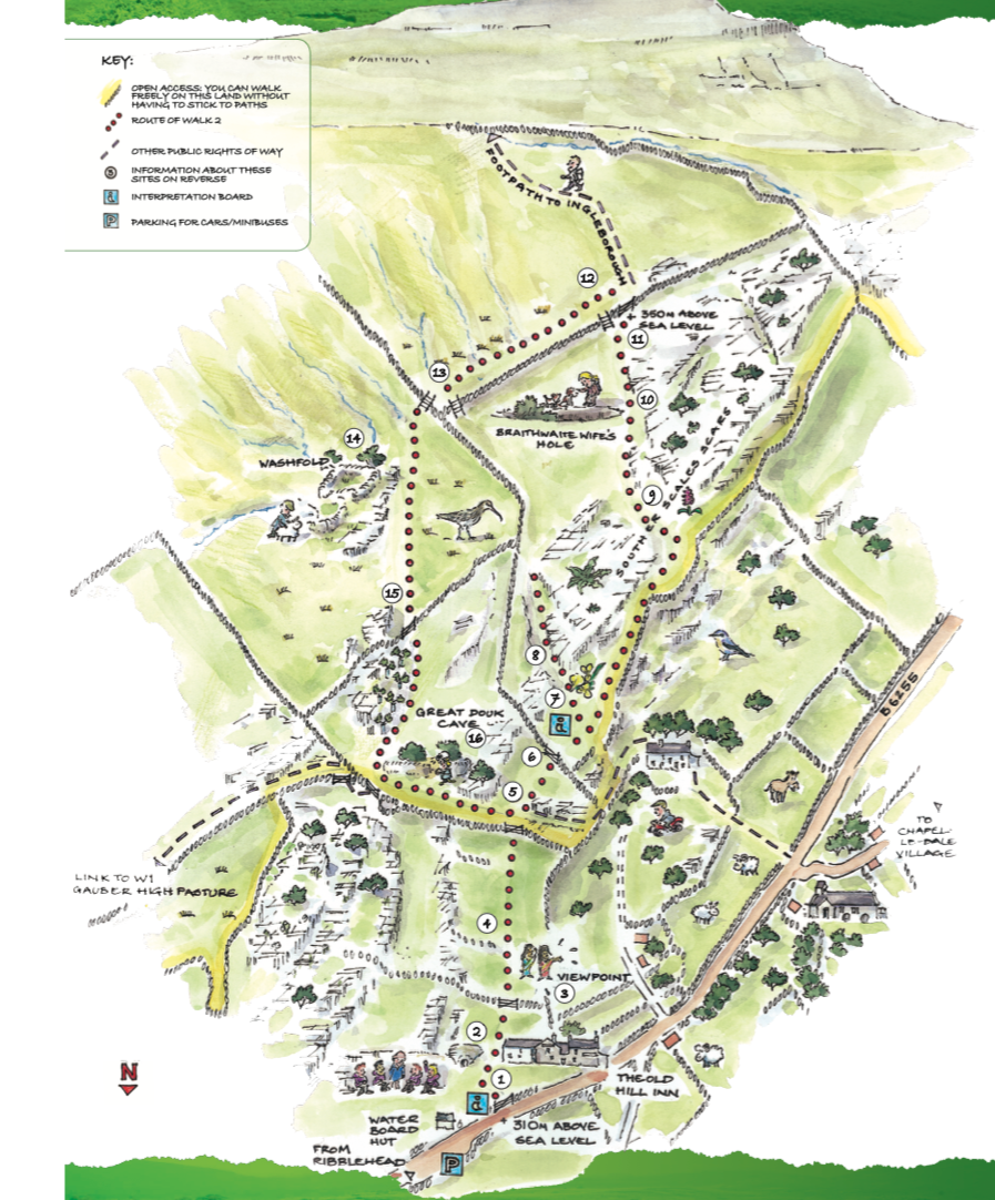Map for Southerscales Limestone Pavement walk