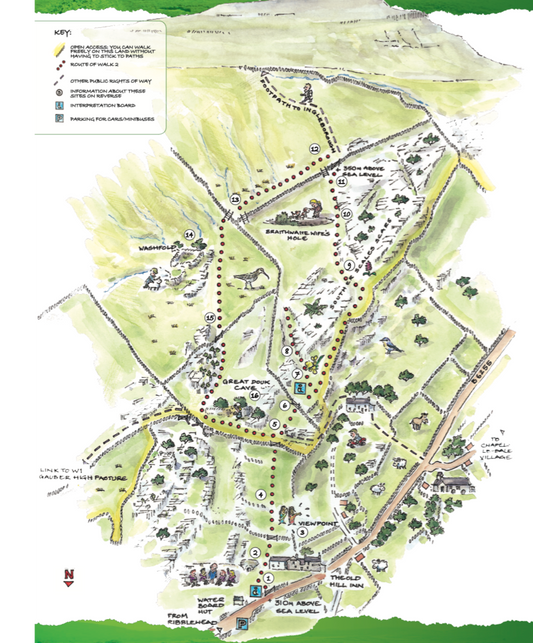 Map for Southerscales Limestone Pavement walk